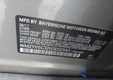 2017 Mini Countryman Cooper z USA, uszkodzony, nr VIN WMZYV5C32H3E02543